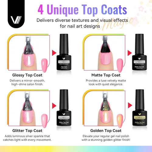 Vista 9 de VANREESA 69PCS Gel Nail Kit with 48W U V Nail Lamp and Electric Nail Drill 54-Bright Luxe Tone