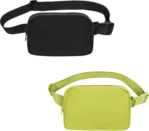 Vista 58 de VOROLO Riñonera para mujeres y hombres, bolsa cruzada, bolsa de cinturón con correa ajustable, Wood Grey, Talla única