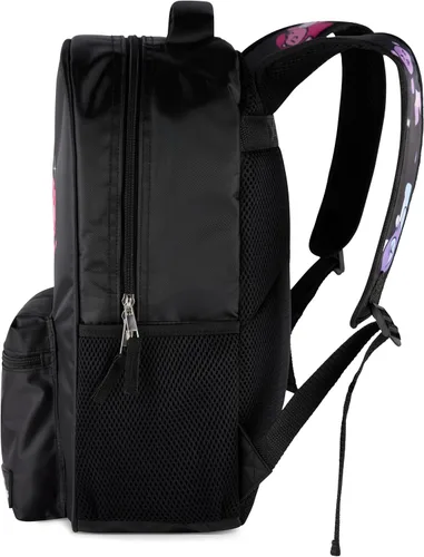 Vista 3 de AI ACCESSORY INNOVATIONS K-Pop Demon Hunters - Mochila de 16 pulgadas para niñas, con un Derby de cara grande con orejas 3D y bordado, dije de bolsa