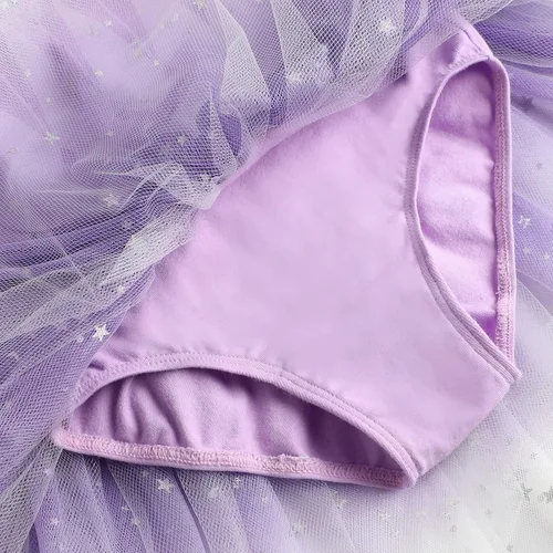 Vista 3 de EQSJIU Leotardos de ballet de unicornio con tutú para niñas pequeñas, vestido de falda de tul de algodón para bailar