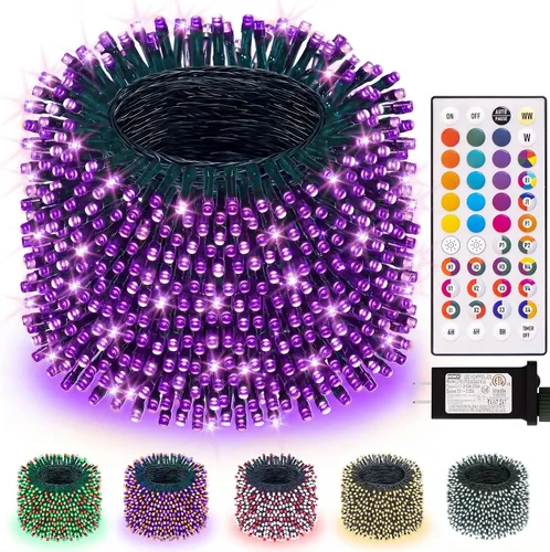 Vista 17 de LitHome Cadena de luces de Navidad que cambian de color, conectables, 33