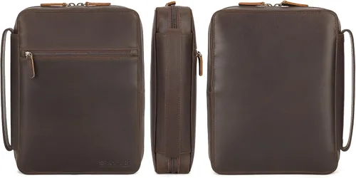 Vista 9 de Polare - Funda de piel de vaca para la Biblia, bolsa de iglesia, soporte protector para libros, estuche de transporte, organizador de carpetas