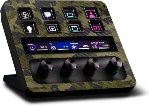 Vista 18 de MightySkins - Piel de fibra de carbono compatible con Elgato Stream Deck + madera gris Acabado de fibra de carbono texturizado protector