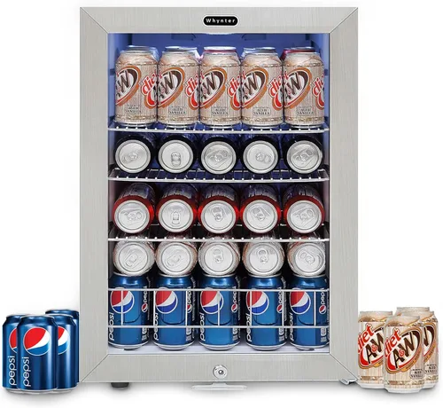 Vista 12 de Whynter - Refrigerador para bebidas con puerta de cristal de doble capa, Mini refrigerador independiente de 68 latas 1.6 pies cúbicos, BR-062WS
