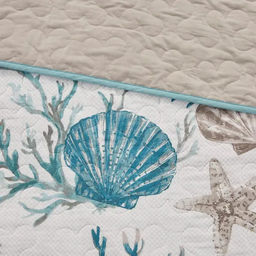 Vista 6 de Madison Park Set de Edredón Cottage con Diseño Costero, Estampado de Estrella de Mar - Cubrecama Ligero para Todas las Estaciones, Fundas, Almohada