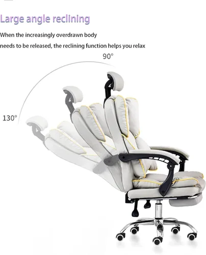 Vista 5 de Silla de oficina, silla de escritorio, silla de computadora, silla de computadora rosa, silla de oficina ergonómica, silla de oficina de cuero Negro
