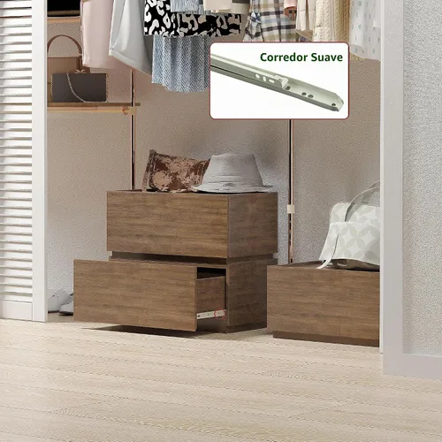 Vista 5 de woodtalks Cómoda apilable de 1 cajón, cómoda multiusos para dormitorio, armario de almacenamiento para entrada, mesita de noche, sofá junto a