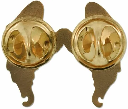 Vista 3 de PinMart Pin de solapa de alas de ángel voladoras doradas antiguas