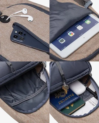 Vista 3 de WATERFLY - Mochila cruzada tipo bandolera para viajar y hacer senderismo, bolsa de pecho