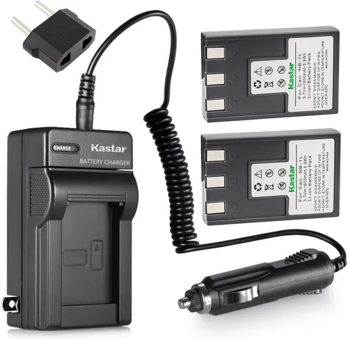 Kastar Batería NB-1L 2-Pack y kit de cargador para Canon NB-1L NB-1LH CB-2LSE y Canon IXY Digital 200 200a 300 300a 320 400 430 450 500 S200 S230