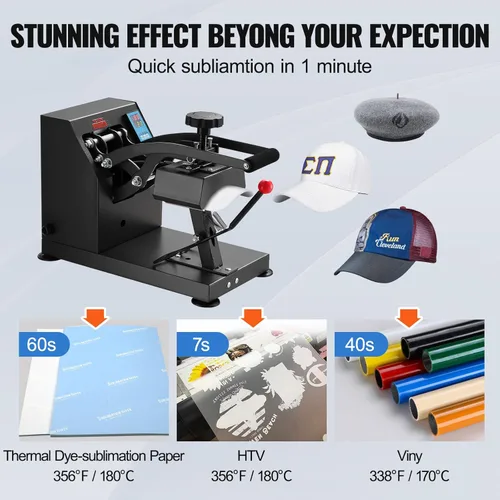 Vista 5 de Happybuy prensa de calor para decorar sombreros y demás.
