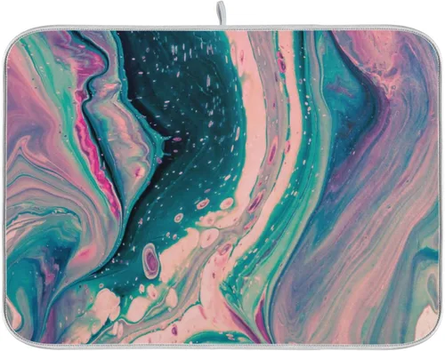 Vista 12 de Tapete de secado de platos súper absorbente, tapete de microfibra de secado rápido, 16 x 18 pulgadas, almohadilla de secado de platos de cocina