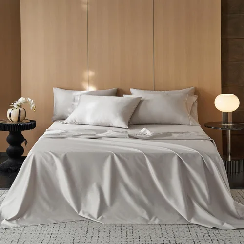 Vista 11 de MooMee Juego de sábanas tamaño Queen, 100% algodón de fibra extralarga, 600 hilos, tejido satinado, refrescante, transpirable, sedosas, suaves