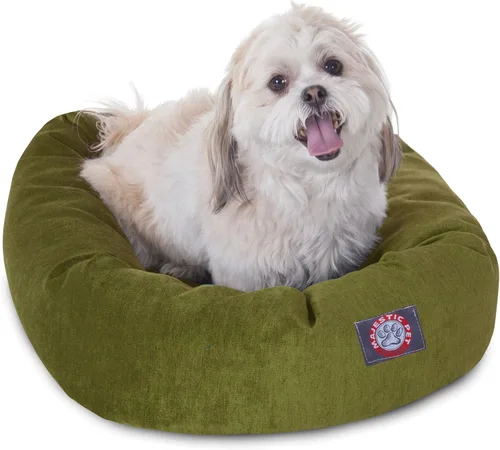 Vista 33 de Majestic Pet Cama para perros calmante de microterciopelo de 24 pulgadas, lavable – Cama redonda suave y acogedora para perros con soporte