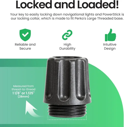 Vista 3 de YOLOtek PERKO - Propiedad de veteranos - Base roscada luces de navegación segura para barco para popa o arco - Accesorios de barco (cuello)