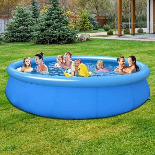 Piscina inflable para niños y adultos, Piscina Redonda de PVC sobre el suelo, Gran Piscina inflable resistente a la abrasión para patio trasero-A
