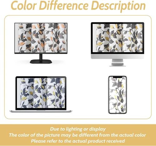 Vista 9 de DriftAway Cortinas con Lazos para Ventanas Ryan Sketch Ramas Florales Hojas Opacas con Forro Cortina con Lazos Ajustable Estilo Globo con Bolsillo