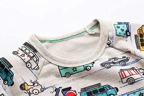 Vista 2 de Sudaderas para niños pequeños, de algodón, de manga larga, cuello redondo, sin botones, con estampado de dibujos animados, 2-7T