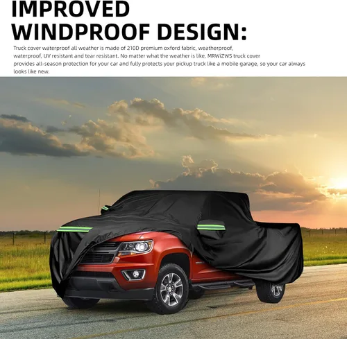 Vista 5 de Funda para camioneta, para Ford F150/Dodge Ram 1500, resistente al agua y a los rayos UV y al polvo, cubierta impermeable para todo tipo de clima