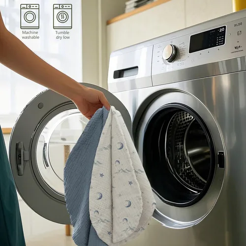 Vista 6 de Fundas de almohada de muselina de lactancia, paquete de 2, fundas suaves y adorables con cierre de cremallera, fundas 100% algodón para almohadas