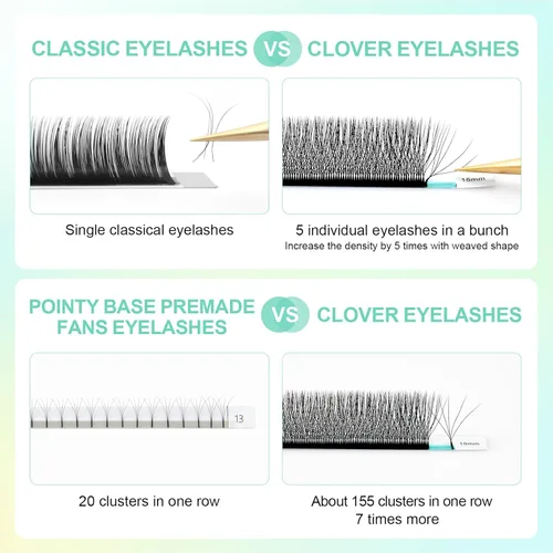 Vista 27 de NAGARAKU Extensión de pestañas en forma de W 3D con volumen en racimo, abanico prefabricado, pestañas postizas de visón sintético mate negro