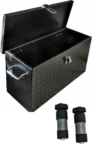 Polaris Ranger and General Lock and Ride - Caja de herramientas de aluminio para ATV UTV de 24 pulgadas, color negro, ajuste universal