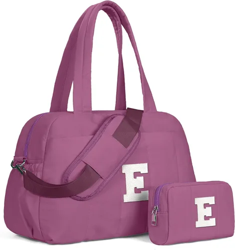 Vista 16 de Bolsa de lona Vogewood, bolsas personalizadas de fin de semana para mujer, bolsas de viaje con estuche de maquillaje, regalos de cumpleaños, Beige