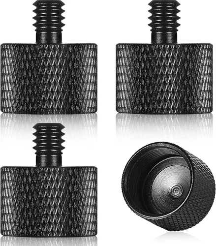 Frienda Adaptador de soporte de micrófono de 4 piezas 5/8 hembra a 1/4 macho para montaje de cámara, trípode de conversión de rosca, adaptador de
