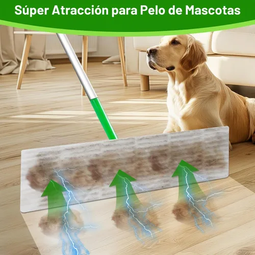 Vista 3 de Paños de barrido en seco XL compatibles con trapeador Swiffer Sweeper XL, repuesto de almohadillas secas desechables, paños secos para limpiar