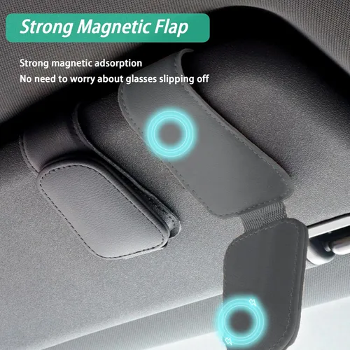 Vista 4 de Soportes para lentes de sol para visera de automóvil, soporte magnético para lentes de sol, clip de visera de lentes de sol para automóvil, soporte