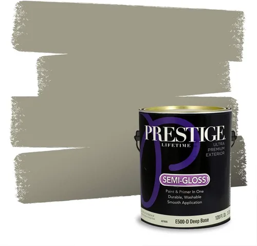 Vista 144 de Prestige Paints - Pintura exterior e imprimación en uno, 1 galón, plano, compatibilidad comparable con el color menta «Whipped Mint» de Behr
