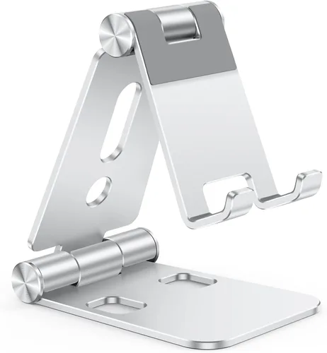OMOTON Soporte plegable para teléfono celular, C4 soporte de teléfono de aluminio portátil, base de acoplamiento ajustable para teléfono compatible