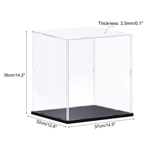 Vista 2 de MECCANIXITY Caja transparente de acrílico, caja transparente para ensamblar, escaparate a prueba de polvo de 13.7 x 11.8 x 13.7 pulgadas