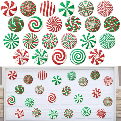Vista 8 de Ferraycle 23 piezas de decoración magnética de Navidad para puerta de garaje, bola de Navidad, imanes de puerta de garaje, imanes para decoración