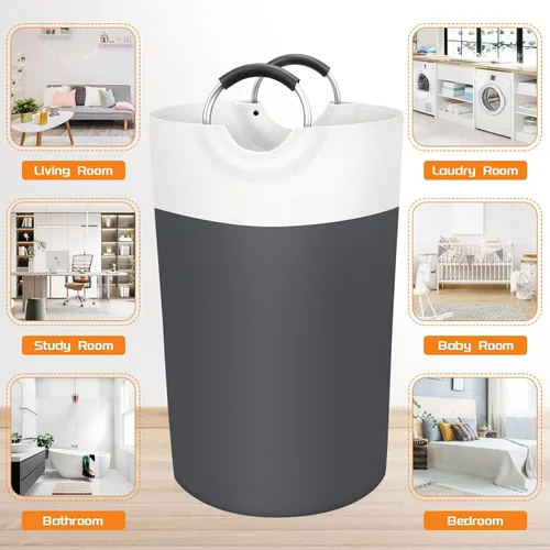 Vista 7 de BlissTotes Cesta de Ropa Sucia, Cesto de Ropa Sucia, Cestas de Ropa Sucia Plegables, Cesto para Ropa Sucia, Cesta de Ropa Sucia Impermeable con Asas