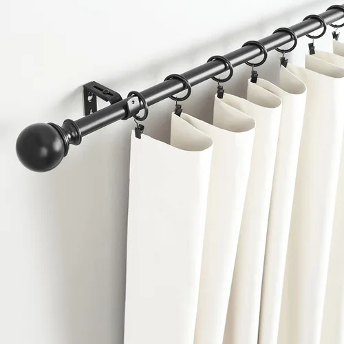 Vista 2 de Yaxa Basics Ganchos Ajustables para Soporte de Pared de Barra de Cortina, Juego de 2, Negro