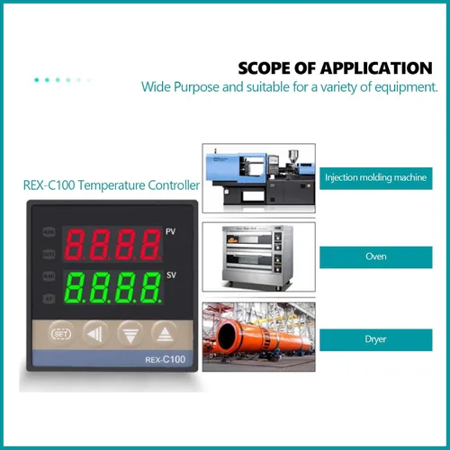 Vista 3 de REX-C100 PID Kit de controlador de temperatura con SSR y termopar controlador de termostato digital 0‑400 ℃+ 25A SSR + termopar tipo M6 K de 3.3 ft