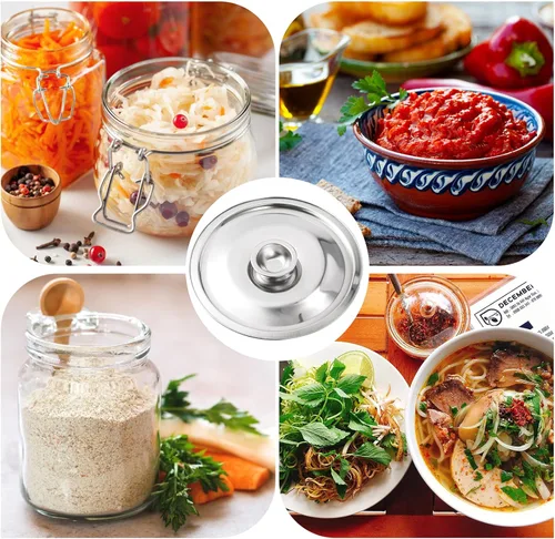 Vista 2 de Cabilock Tapa de sartén de salsa de acero inoxidable solamente 6.3 in Tapa de olla superior para cocinar antiquemaduras