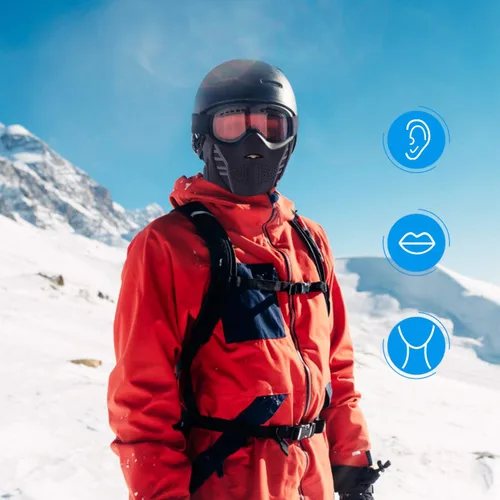 Vista 4 de IRELIA Máscara de esquí de forro polar resistente al viento para invierno pasamontañas para motocicleta máscara térmica