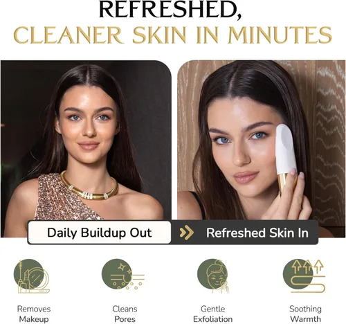 Vista 5 de DARCASE CRISTÁL - Un cepillo de limpieza facial de lujo. Doble función: limpieza profunda con cerdas de silicona y masaje ocular térmico