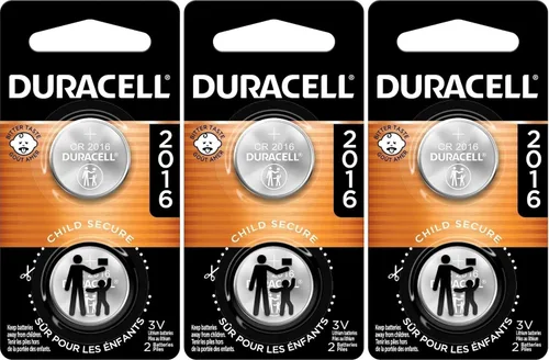 Vista 8 de Duracell Batería de litio 2016, 1 unidad (paquete de 1), características de seguridad infantil. Batería de moneda de litio para llavero, control