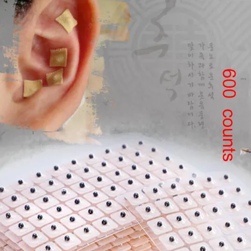 Vista 6 de WECANDO 600 unidades de acupuntura Vaccaria Needle Ear Seeds Masaje Pasta Pegatinas Oído Auricular Prensa Semilla