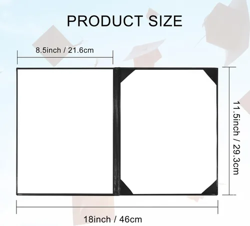 Vista 5 de GraduatePro Funda impresa para diploma de 8.5 x 11 pulgadas, cubierta acolchada de cuero sintético, soporte para documentos de graduación