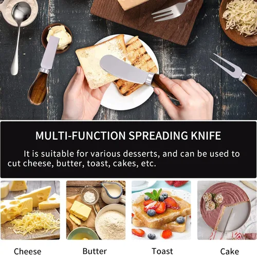 Vista 5 de Accesorios de embutidos (20 unidades), esparcidores de queso para tabla de embutidos, mini cucharas de servir, tenedores y mini pinzas para servir