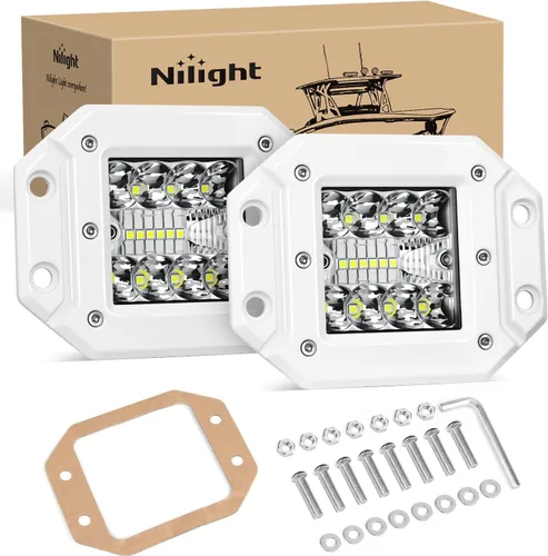 Vista 23 de Nilight Módulos LED de Montaje Empotrado, 2 unidades, 6 pulgadas, 60W, Luz de Trabajo LED, Combo de Haz de Inundación y Concentrado, Luces