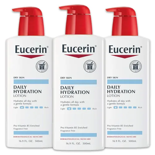 Eucerin Loción corporal de hidratación diaria, loción corporal sin perfume para piel seca sensible, regalos de vacaciones para cuidado personal,