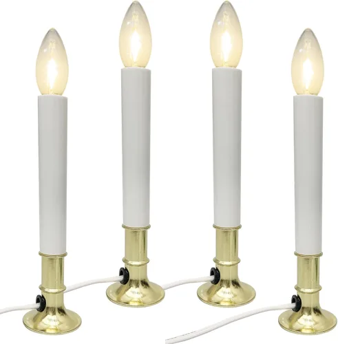 Vista 9 de Lámpara de vela eléctrica para ventana, luces de velas de ventana de Navidad con base chapada en níquel y bombilla C26, lámparas de velas