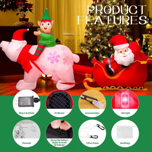 Vista 34 de Max Fun 7FT Halloween Inflatables Pumpkin Decorations with LED Build-in Halloween Yard Decoration Blow Up Inflatables for Outdoor Indoor Garden Lawn