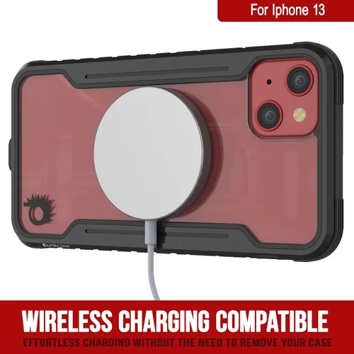 Vista 4 de Punkcase Diseñada para iPhone 13 [Armor Stealth Series] funda protectora de grado militar con marco de aluminio [parte trasera transparente] Máxima