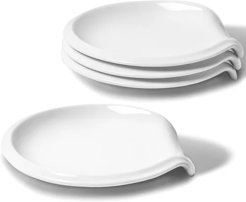 Vista 14 de Reposacharas, Soporte para Cucharas de 4.5 Pulgadas de Porcelana para Encimera de Cocina, Reposacharas Blanco para Estufa, Accesorios de Utensilios